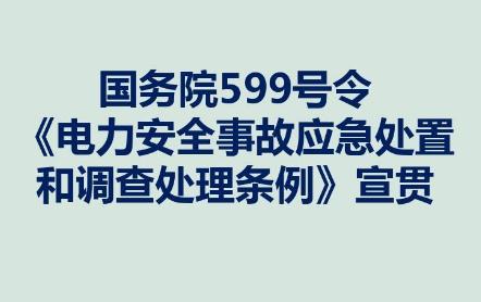 电力安全事故应急处置和调查处理条例2021【第599号】